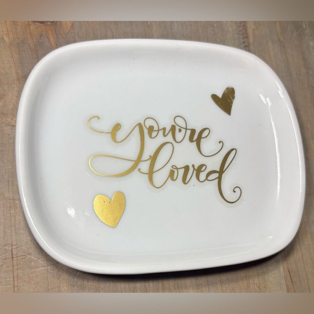 New! You’re Loved 4” x 5” Oneida Trinket Dish NWT